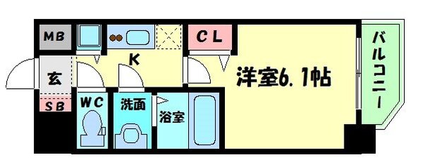 天王寺駅 徒歩8分 6階の物件間取画像